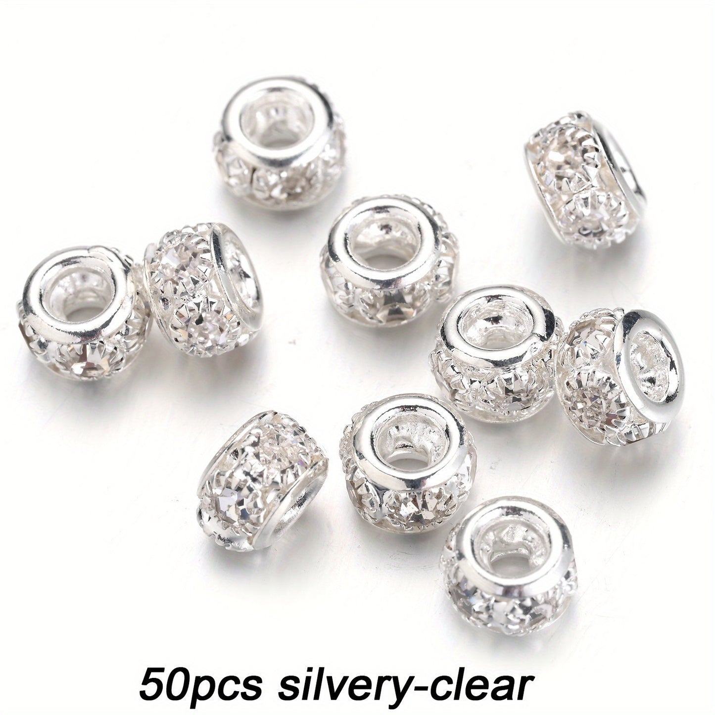 Transparent Glass AB Geometric Rhinestone Spacer Beads