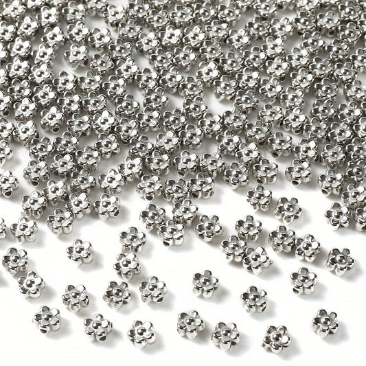 100pcs Silvery Plastic Flower Beads