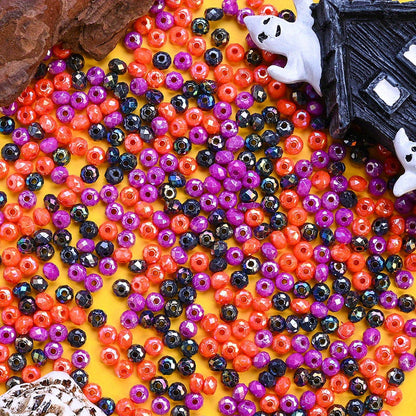 500pcs 6mm Halloween Faceted Acrylic Rondelle Beads