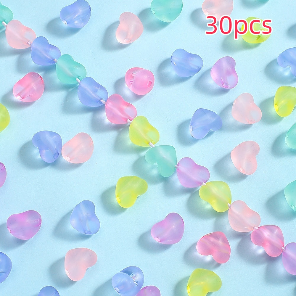 Matte Heart Shape Acrylic Beads