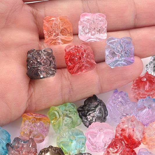20pcs Acrylic Lion Head Beads