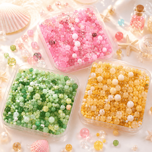 Colorful Crackle Glass Beads