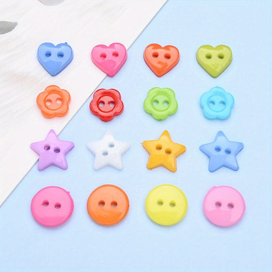 100pcs 10-13mm Acrylic Multi-style Button Beads