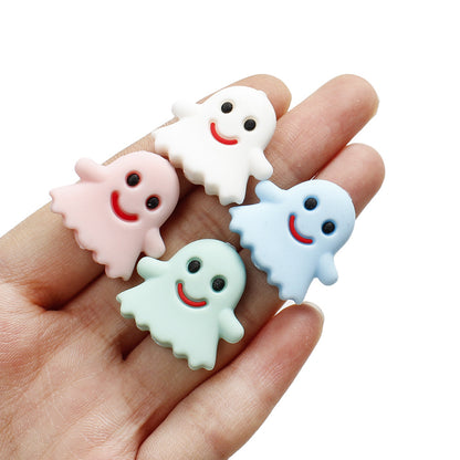 10pcs 23x25mm Halloween Ghost Silicone Beads