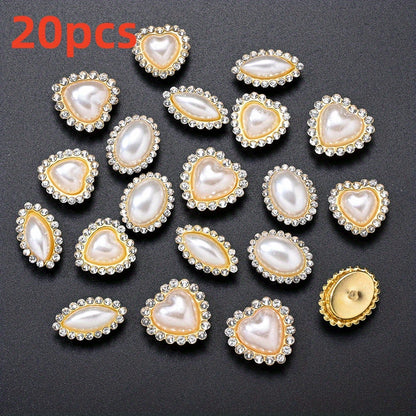 White Heart Oval Acrylic Pearl Beads