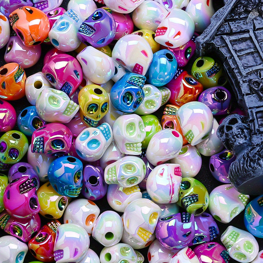 Punk Style Skull Head Halloween Spacer Beads