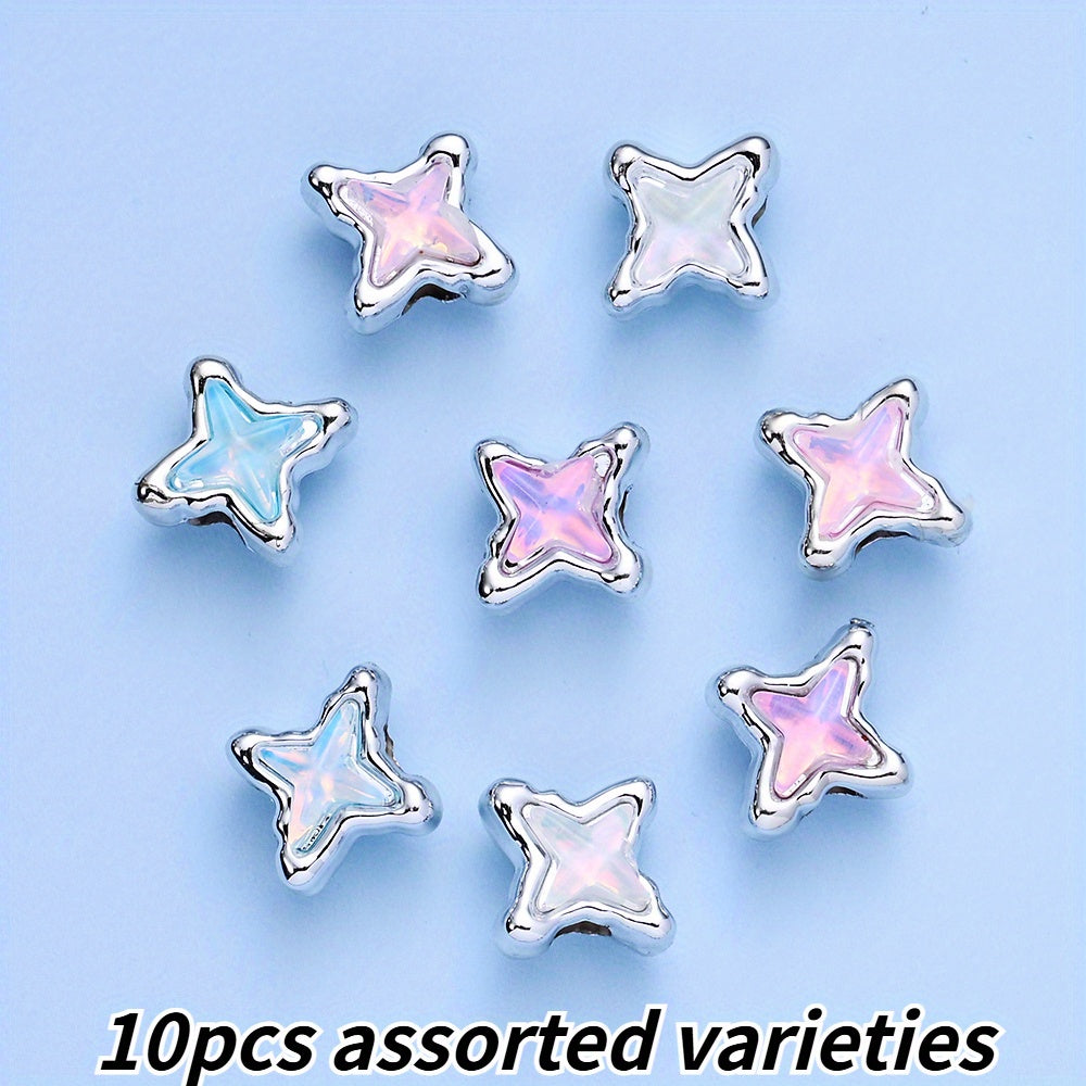 11.7x11.7mm Four-Pointed Star Beads