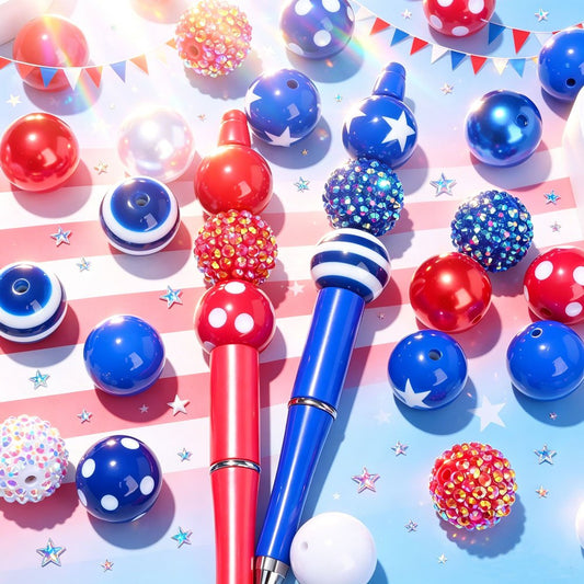 Patriotic Disco Acrylic Beads