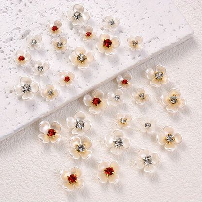 30pcs Flatback Petal Rhinestone Flower Beads