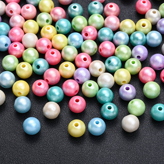 100pcs 8mm Colored Acrylic Round Beads