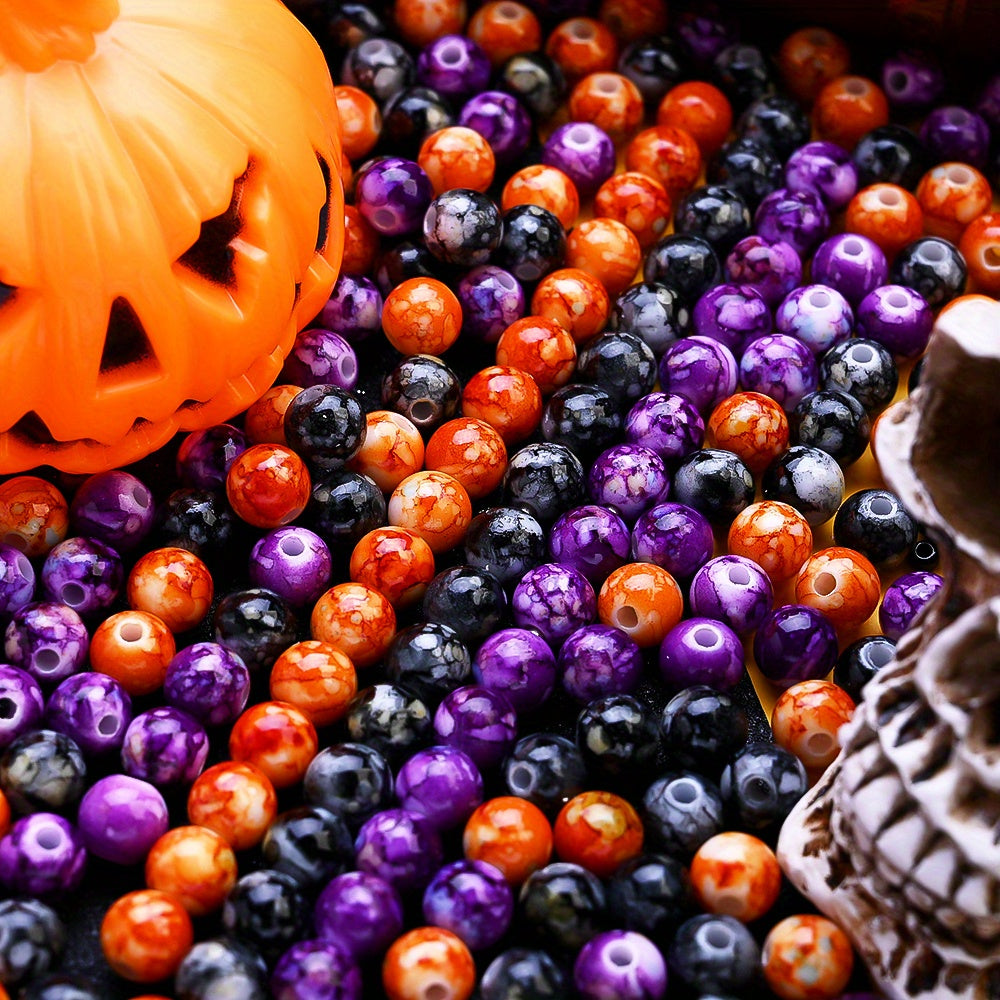 8mm Halloween Crackle Acrylic Round Beads