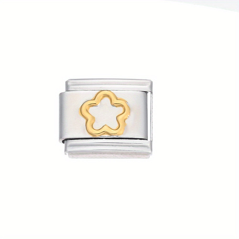 1pc 9x10mm Stainless Steel Petal Module Charm Bead
