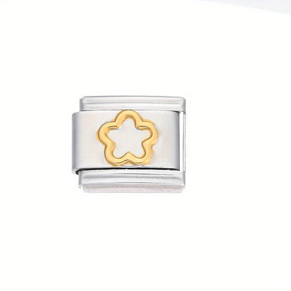 1pc 9x10mm Stainless Steel Petal Module Charm Bead