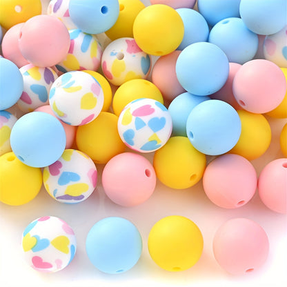 15mm Gradient Round Silicone Beads