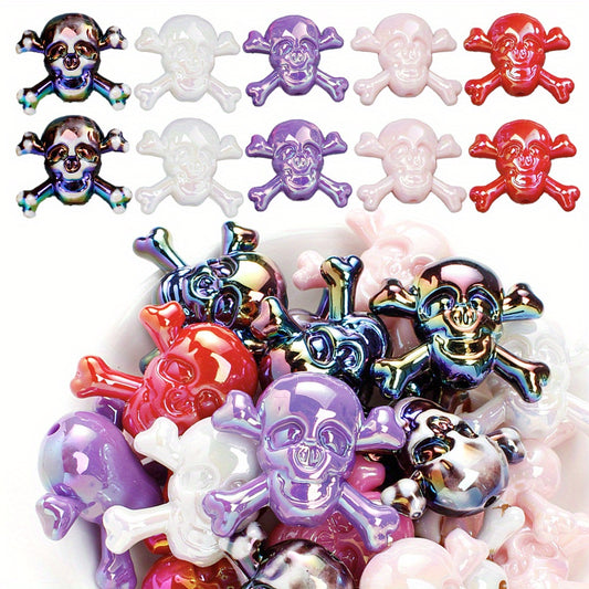 30pcs 30x34mm Halloween Skull Acrylic Beads