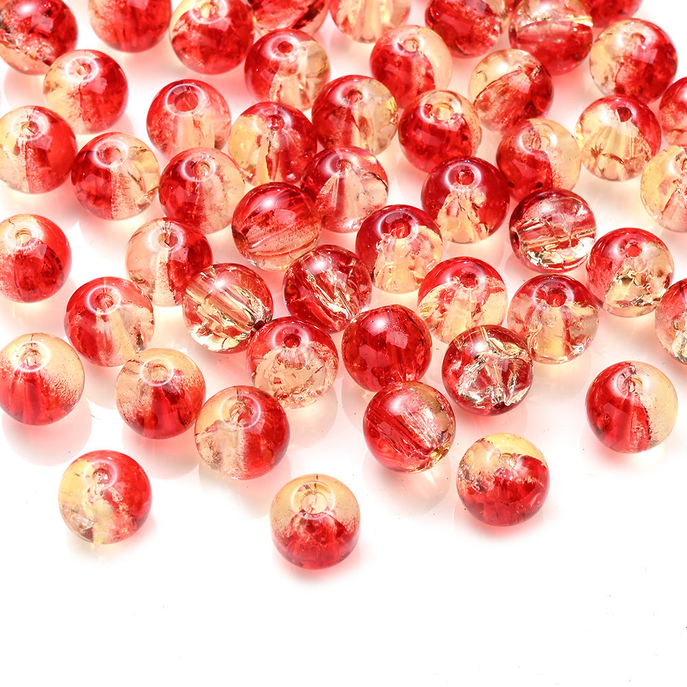 Gradient Crackle Glass Spacer Beads