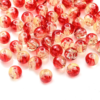 Gradient Crackle Glass Spacer Beads