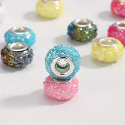 Mixed Color Resin Flat Round Beads
