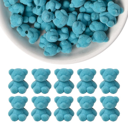 Resin Flocked Bowknot Beads