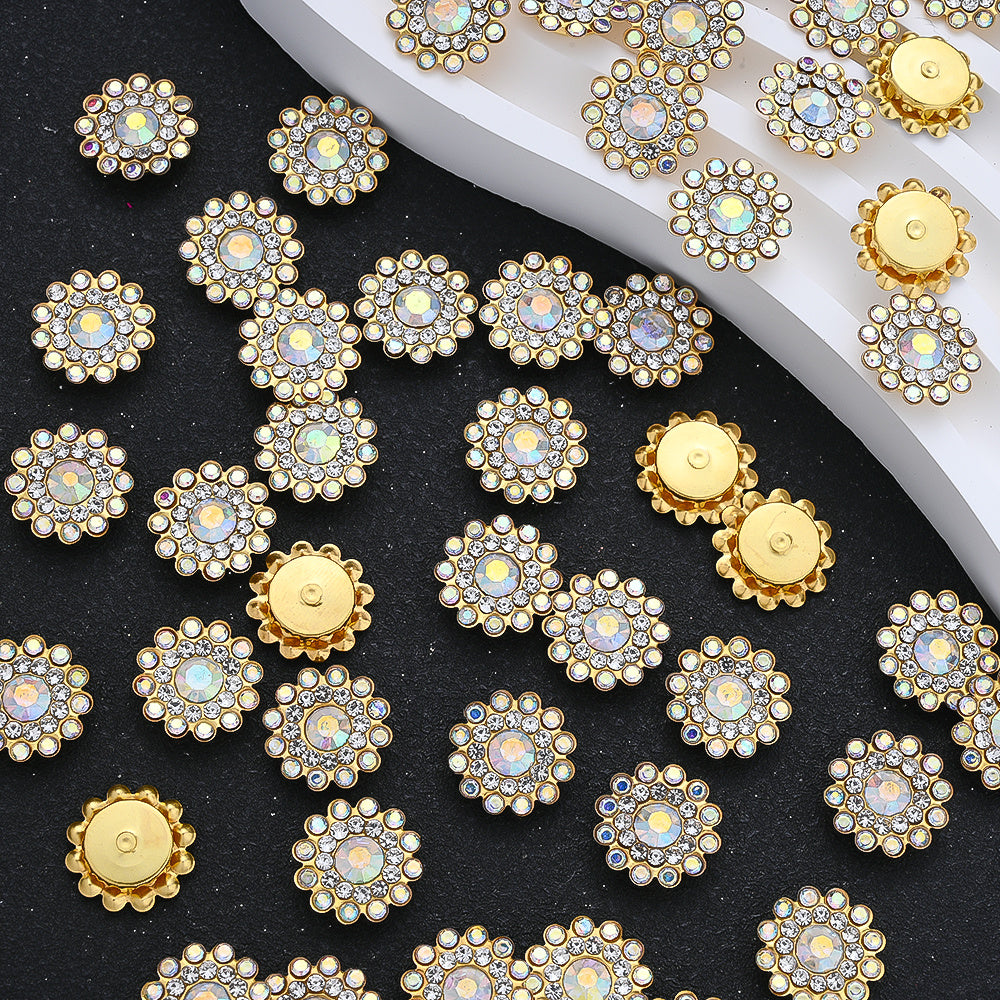 50pcs 13.8mm Crystal Claw Rhinestone Flatback Cabochons