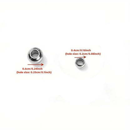 300pcs 4/6mm Stainless Steel Spacer Beads