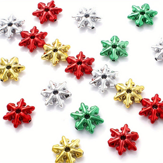 20pcs Christmas Acrylic Snowflake Beads
