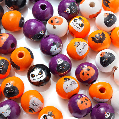 Halloween Printed Wooden Beads