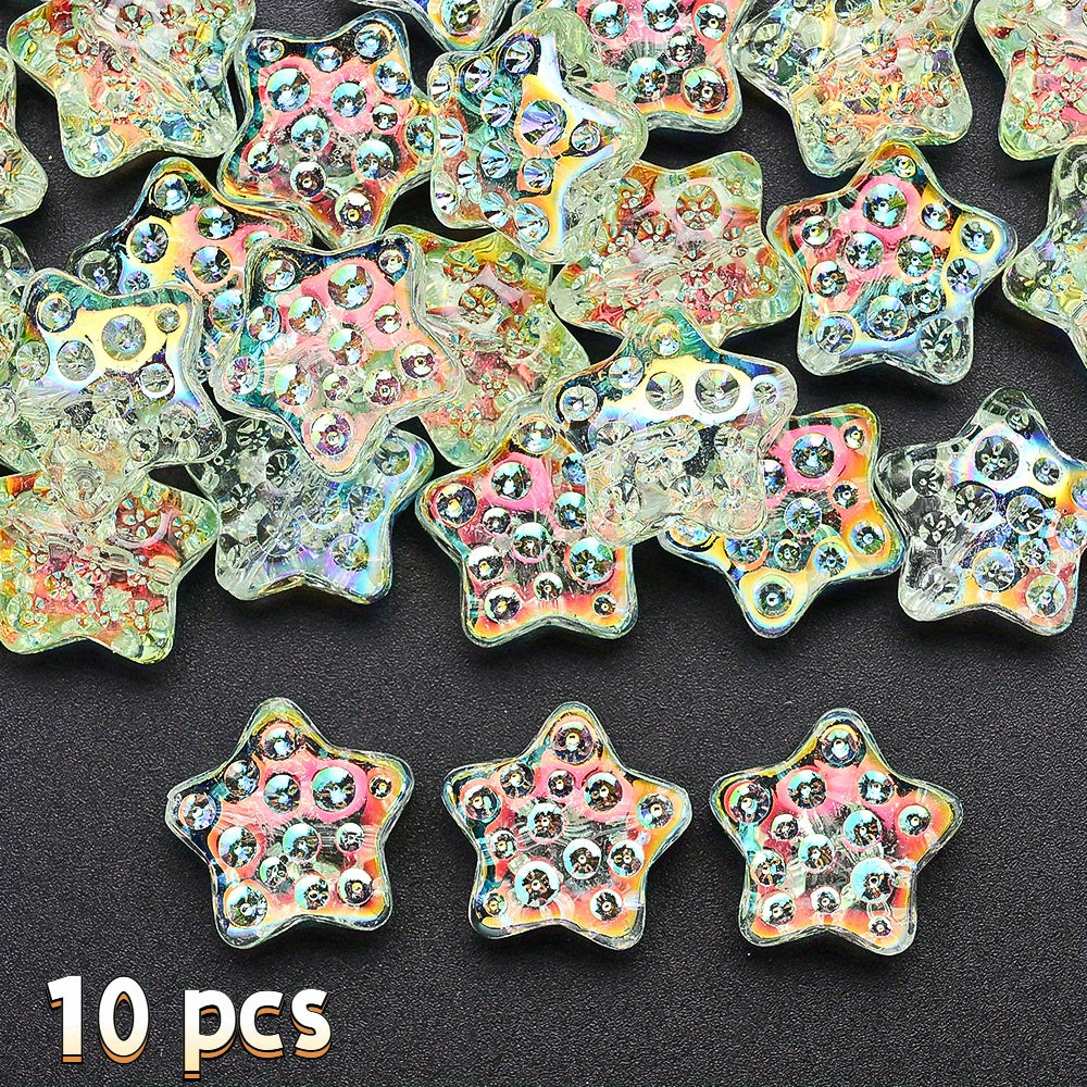 18mm Glass Five-Pointed Star Beads