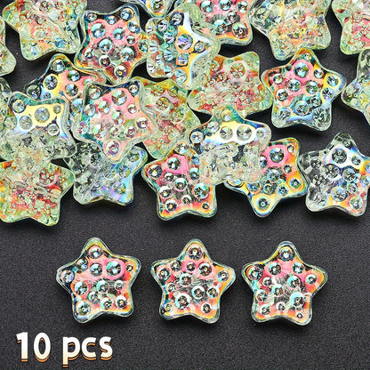 18mm Glass Five-Pointed Star Beads