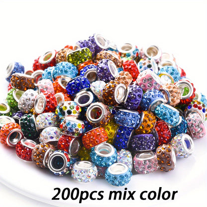 Rhinestone Wheel Large Hole Beads