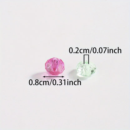 200pcs 8mm Summer Color Transparent Acrylic Beads