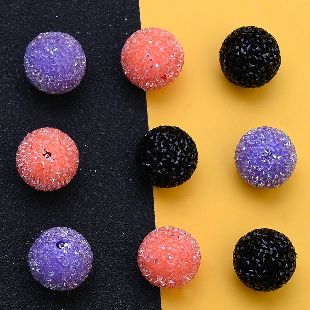 Halloween Frosted Rhinestone Ball Beads