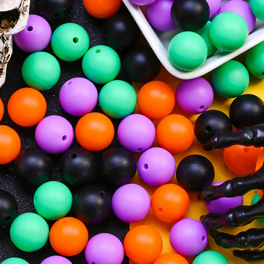 20pcs/lot 15mm Halloween Silicone Round Focal Beads