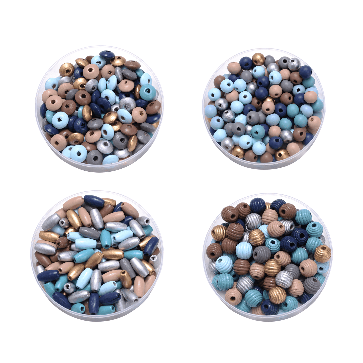20/50/80/100/150/300pcs Morandi Color Wooden Beads Set