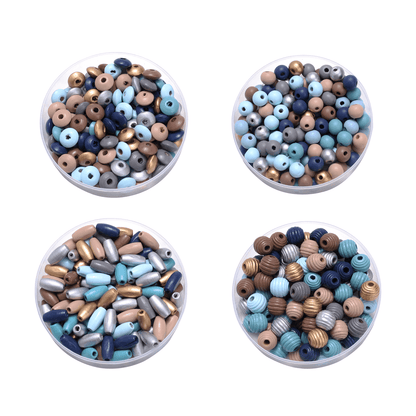 20/50/80/100/150/300pcs Morandi Color Wooden Beads Set