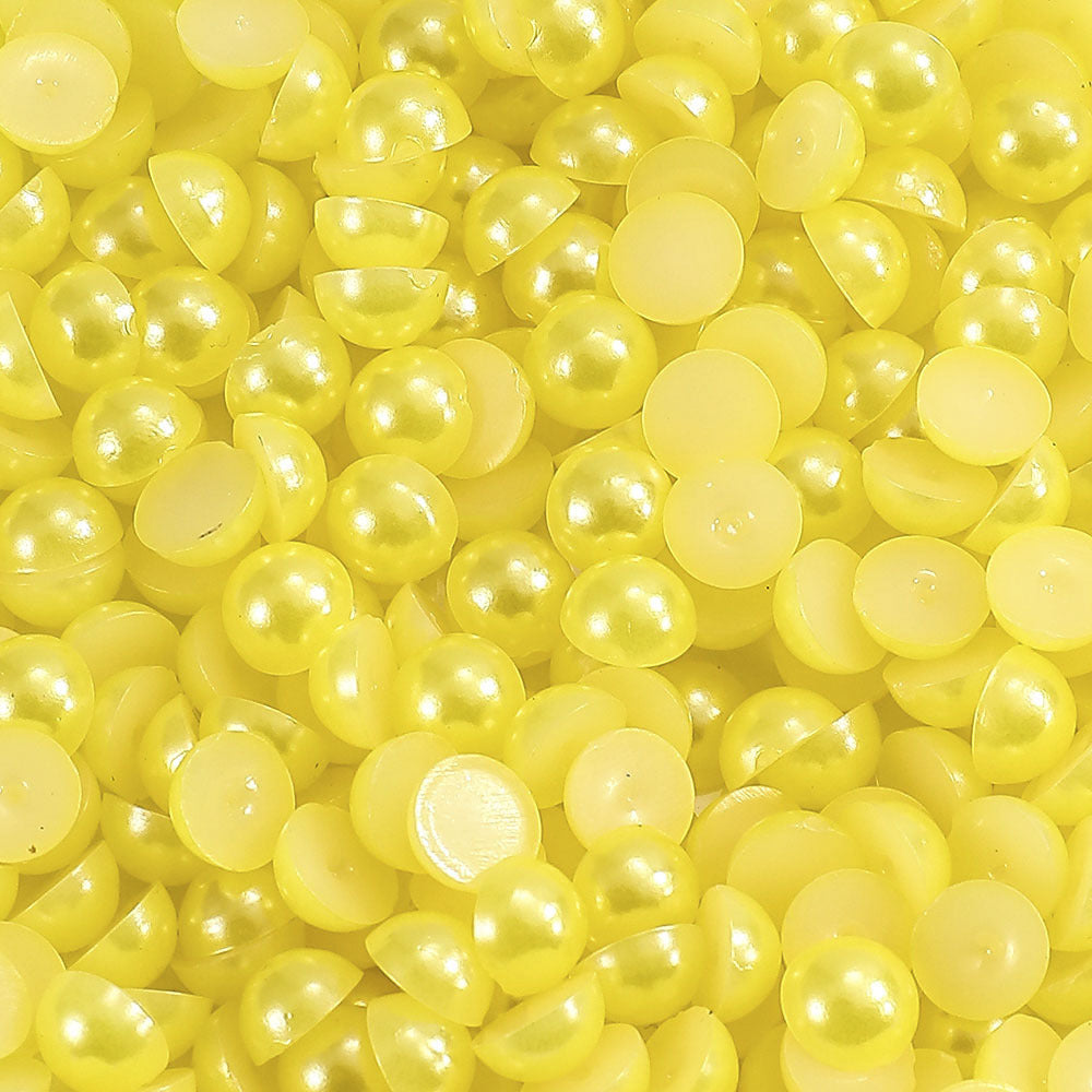 1000pcs Semi Circular Resin Pearl Beads
