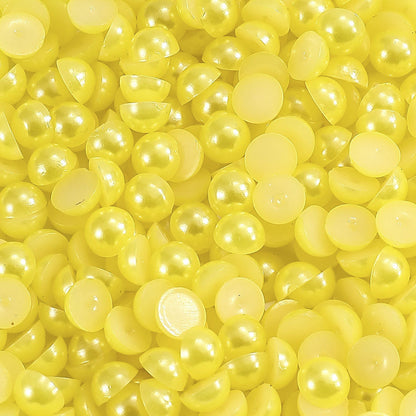 1000pcs Semi Circular Resin Pearl Beads