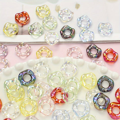 20pcs 16mm Shiny Acrylic Wave Ring Beads