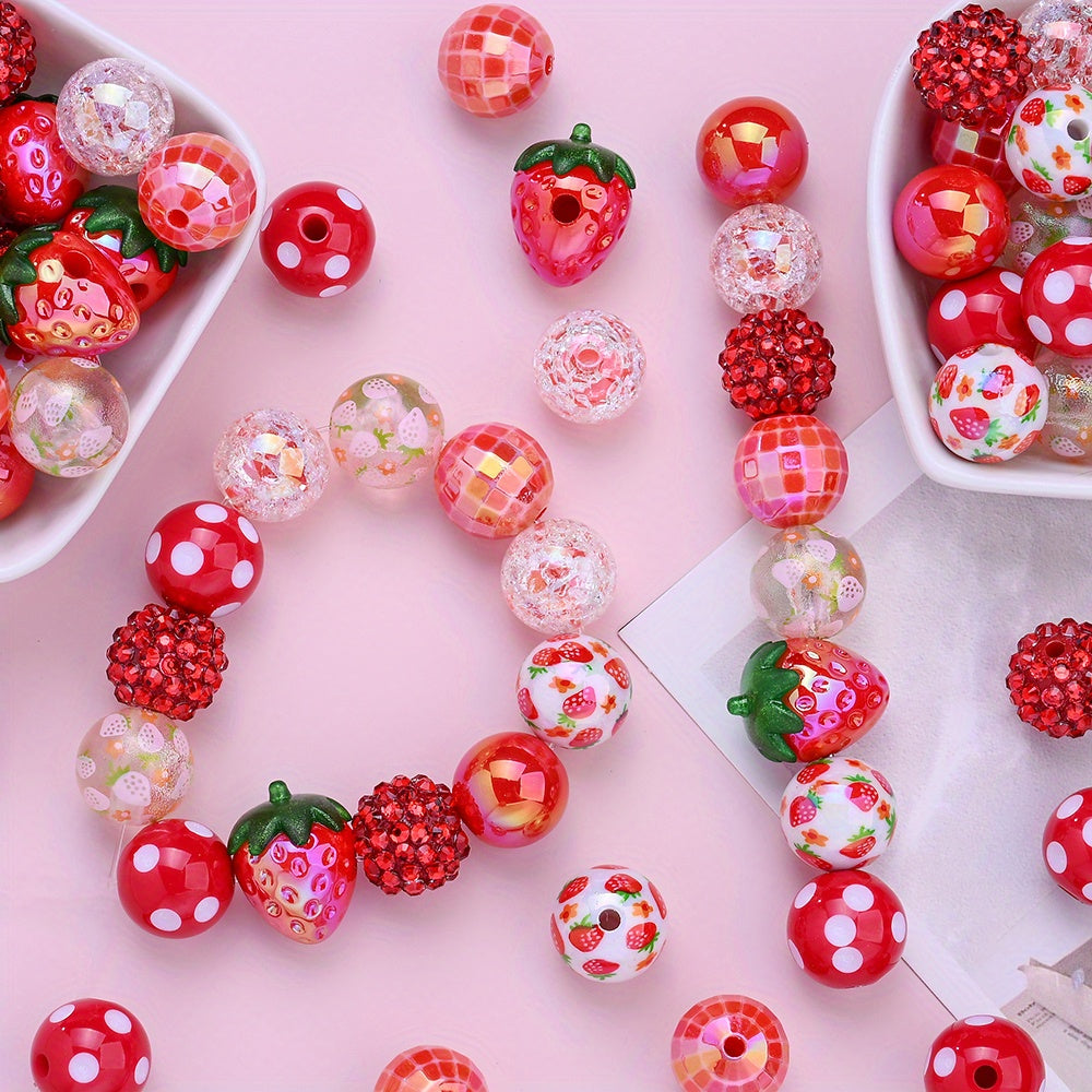16mm Strawberry Resin Spacer Beads