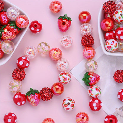 16mm Strawberry Resin Spacer Beads