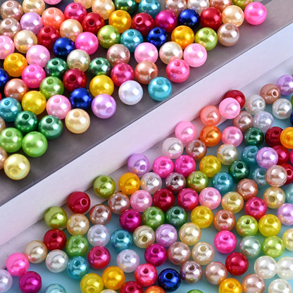 Multicolored Flat Geometric Acrylic Big Hole Beads