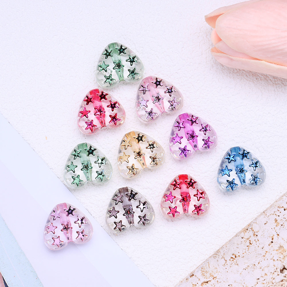 17.5x20mm Sanding Heart Acrylic Beads