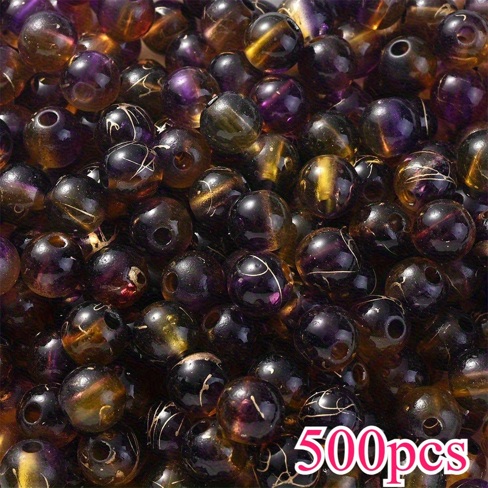 8mm Gradient Acrylic Golden Line Beads