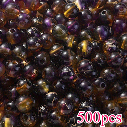 8mm Gradient Acrylic Golden Line Beads