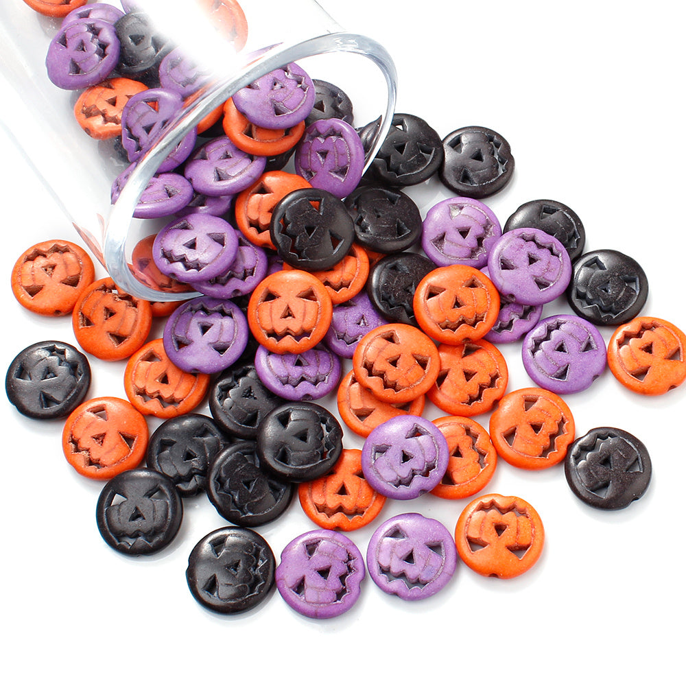 Halloween Turquoise Skull &amp; Pumpkin Beads