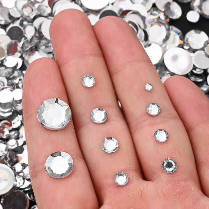 Silver Rhinestone Flatback Beads