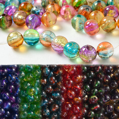 8mm Gradient Acrylic Golden Line Beads
