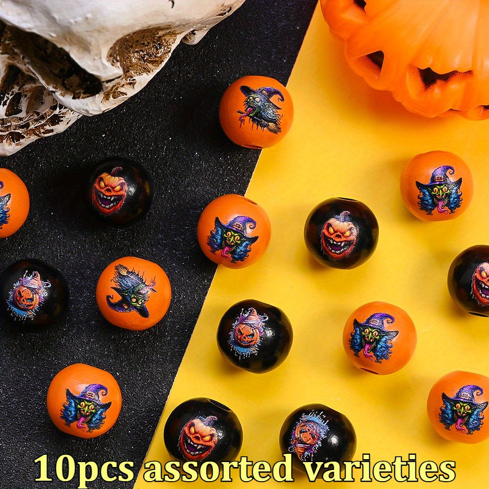 16mm Halloween Wooden Round Beads