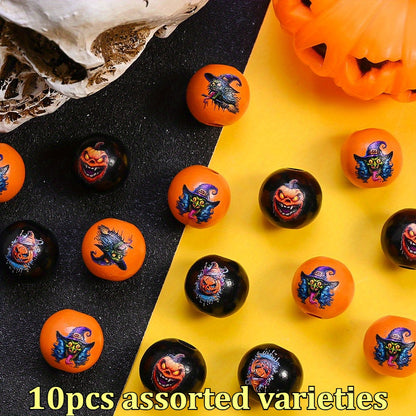 16mm Halloween Wooden Round Beads