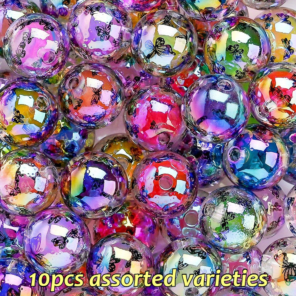 16mm Pearlescent Butterfly Acrylic Beads